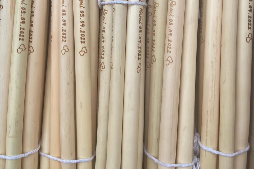 Paille gravée en bambou personnalisée – Ogho