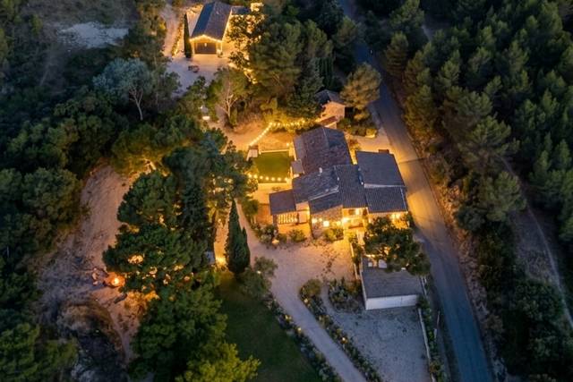 Vue aérienne de nuit