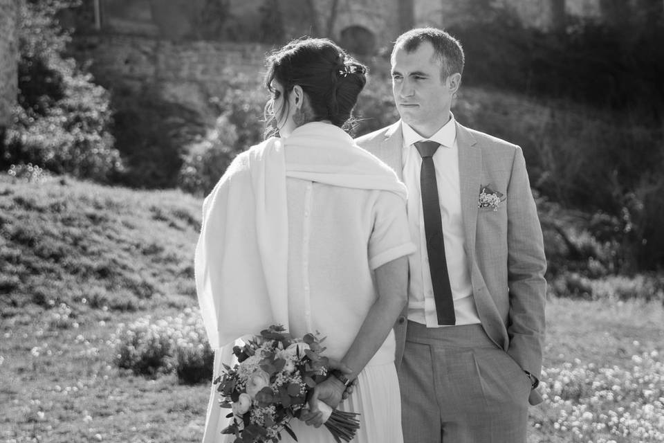 Bouquet de mariée + boutonnièr