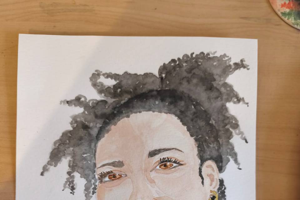 Portrait en aquarelle