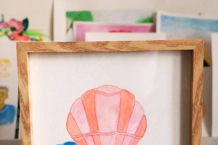 Cadre aquarelle - Naissance