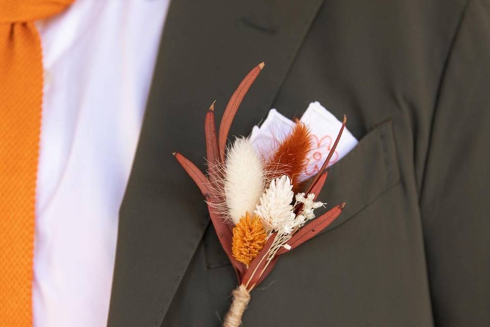 Boutonnière fleurs séchées