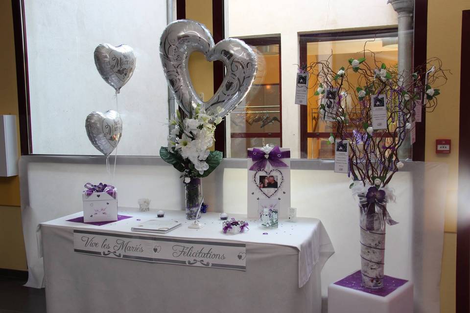 Mariage Violet/Blanc