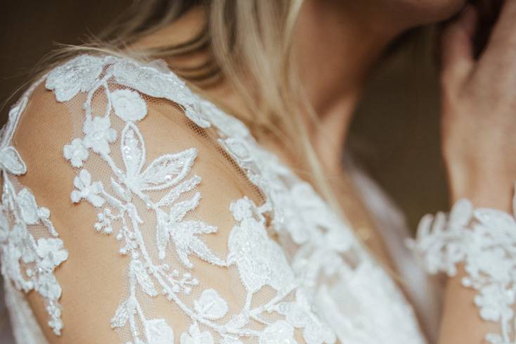 Détail robe de mariée