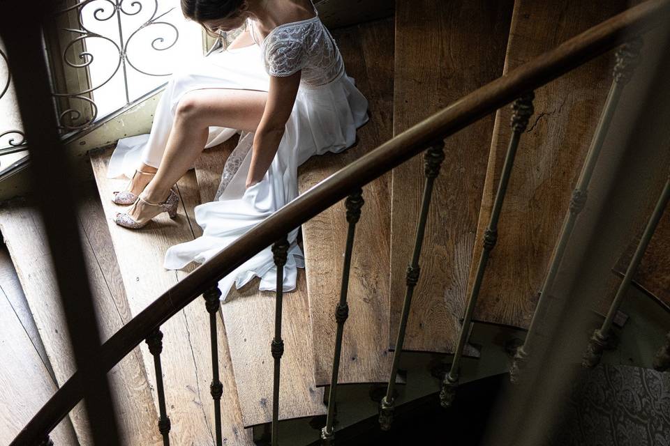 Mariée escalier