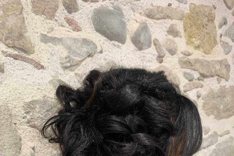 Chignon bouclé