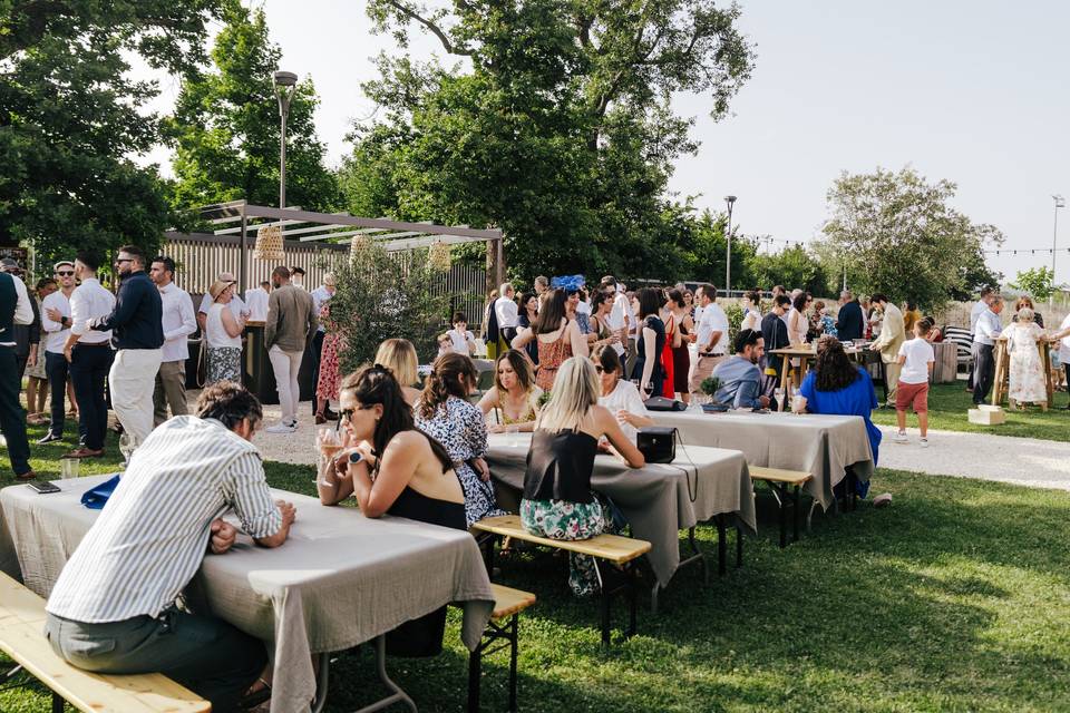 Jardin et partage du cocktail