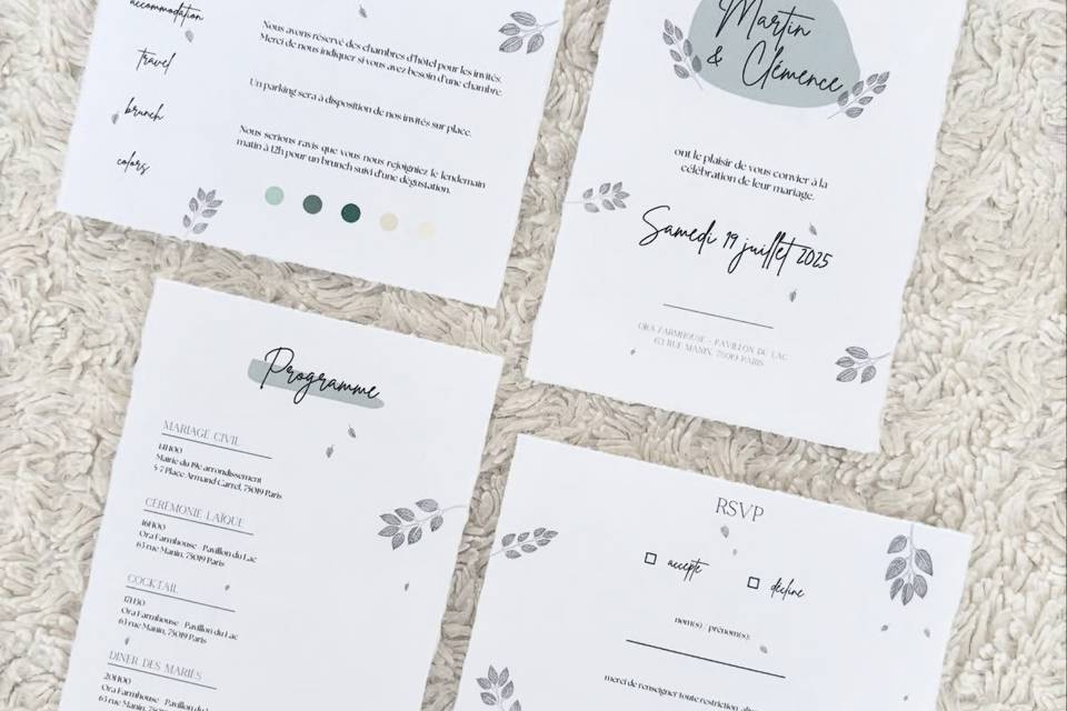 Papeterie mariage M&C