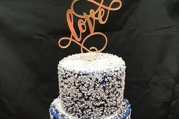 Wedding cake bleu nuit et arge