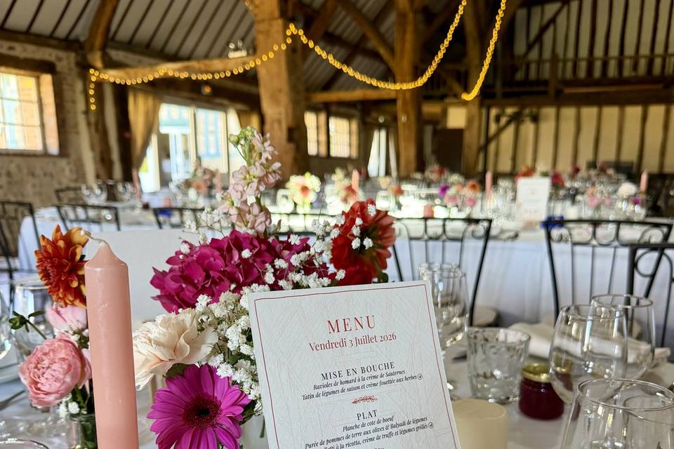 Décoration table et menu