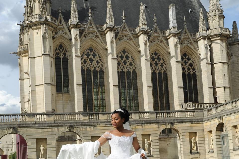 Robe de mariée en taffetas