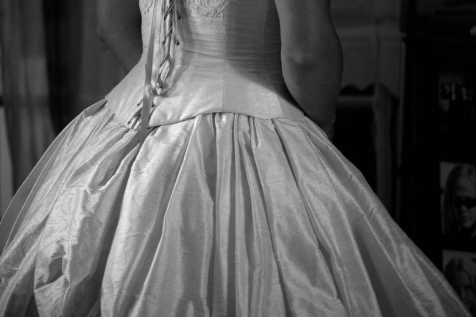 Robe de mariée en soie corset