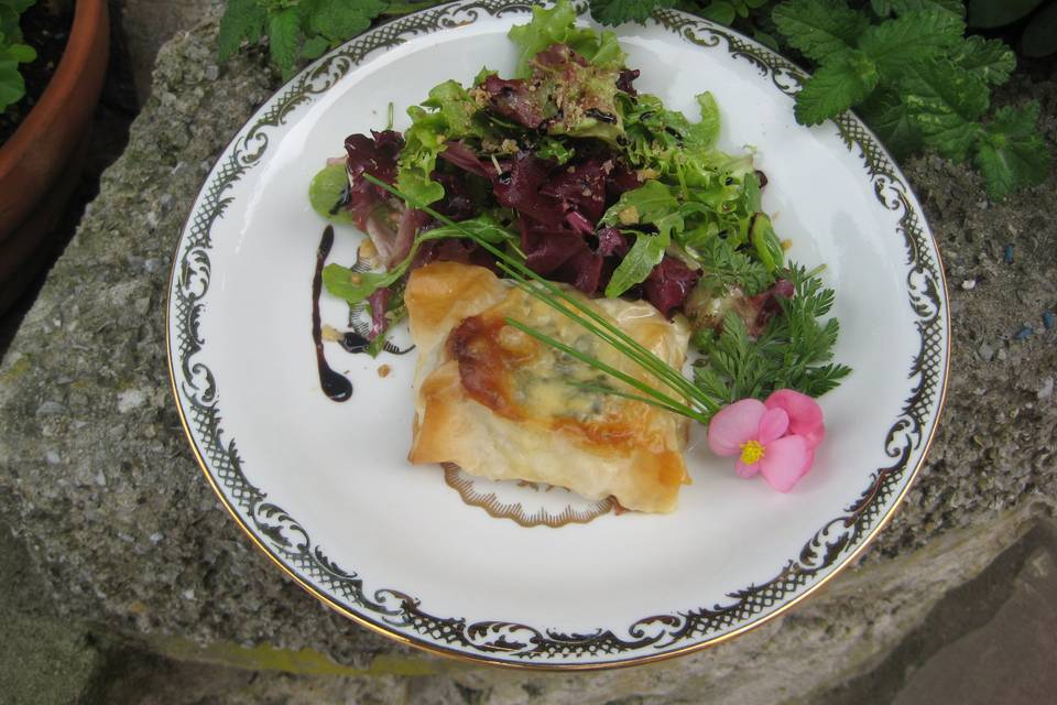 Chèvre frais, coulis poivron