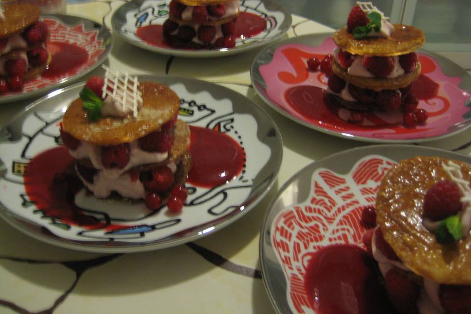 Millefeuille craquant framboise
