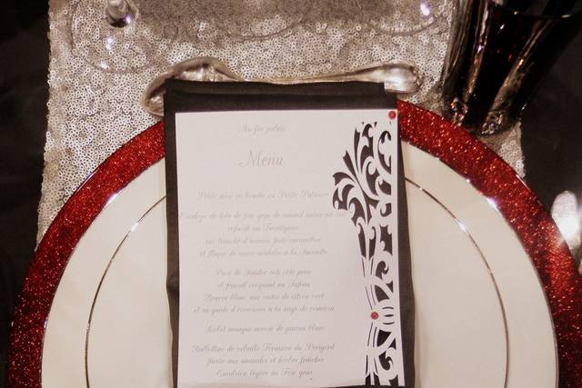 Menu red and white