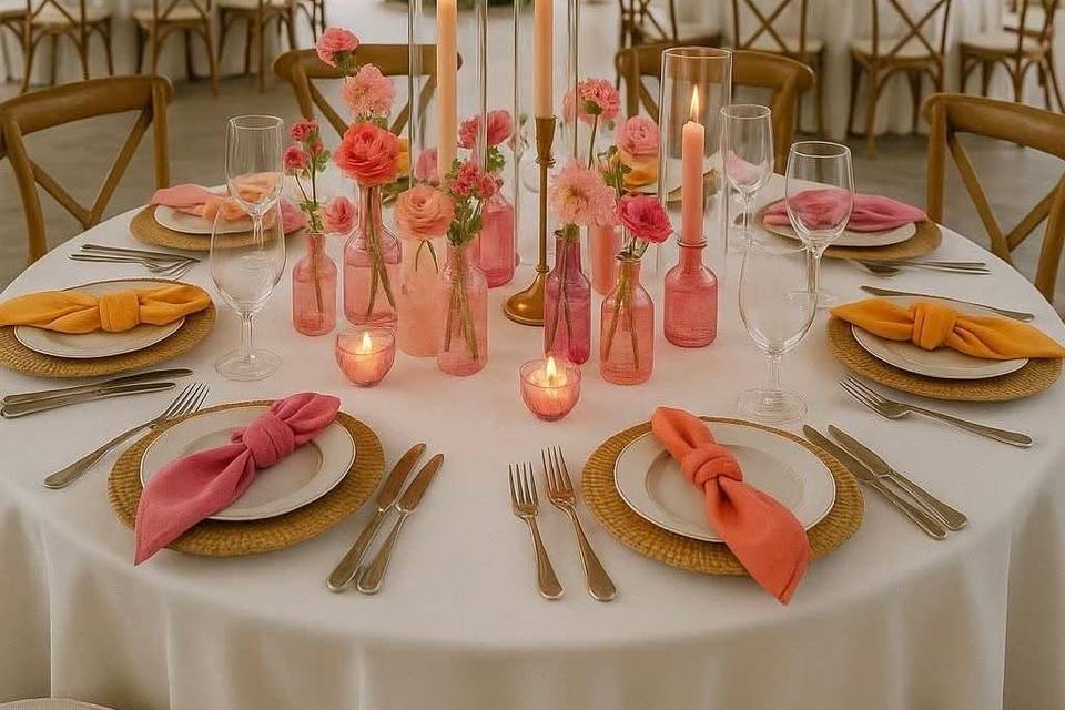 Décoration de table pastel
