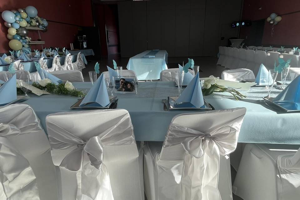 Mariage bleu gris ivoire