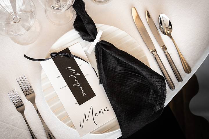 Menu chic et sobre