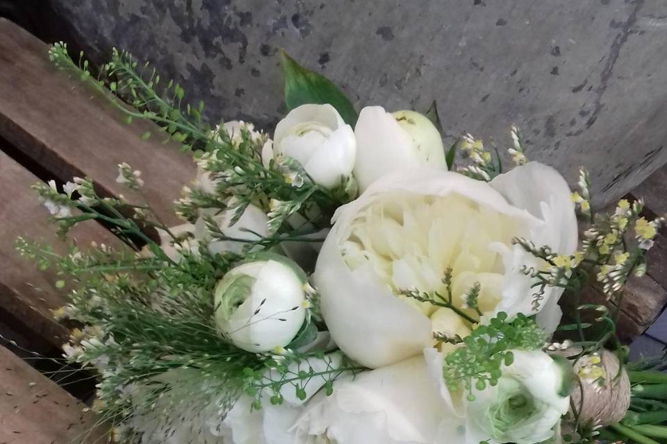 Bouquet de mariée blanc & vert