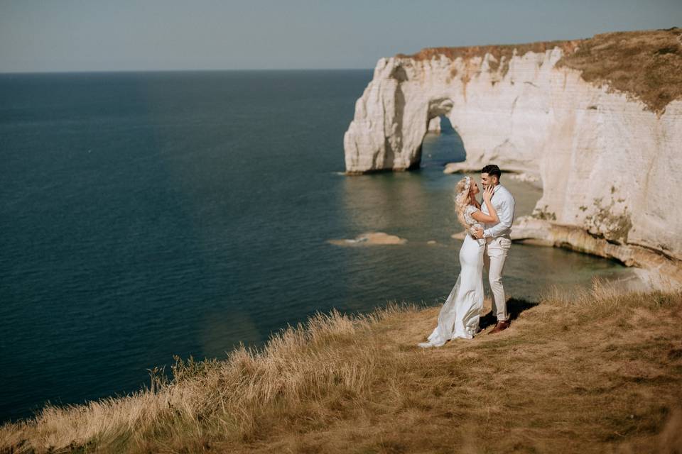 Photo couple Etretat