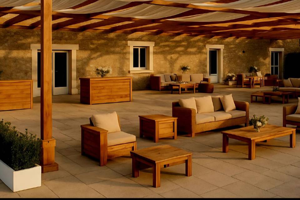 Terrasse ferme de la bourgogne