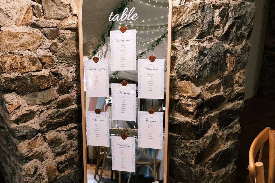 Plan de table miroir