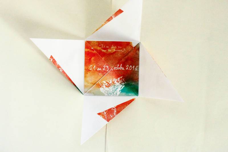 Faire-part origami ouverture