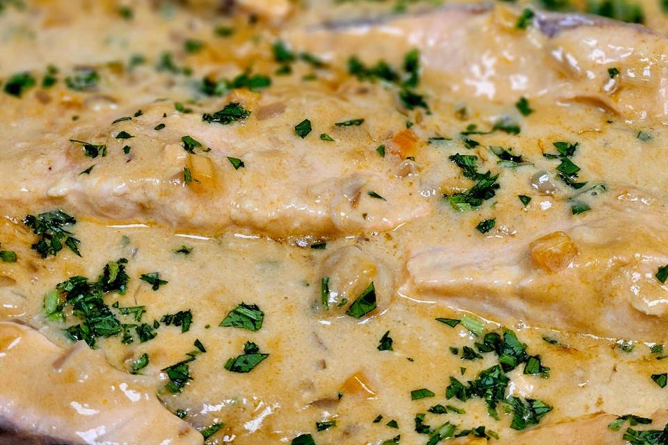 Filets de saum  bisque crèmée