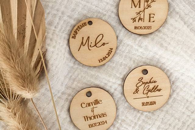 Étiquettes en bois