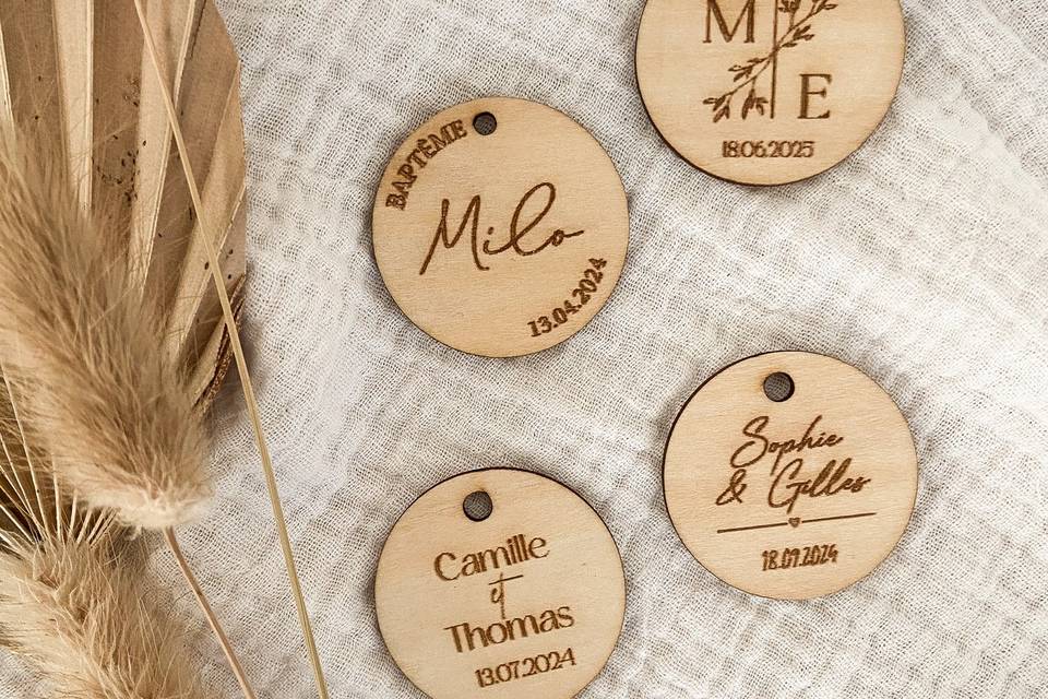 Étiquettes en bois