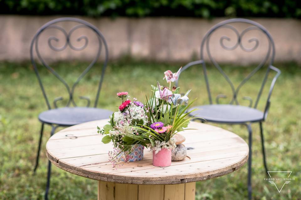 Bouquet sur table