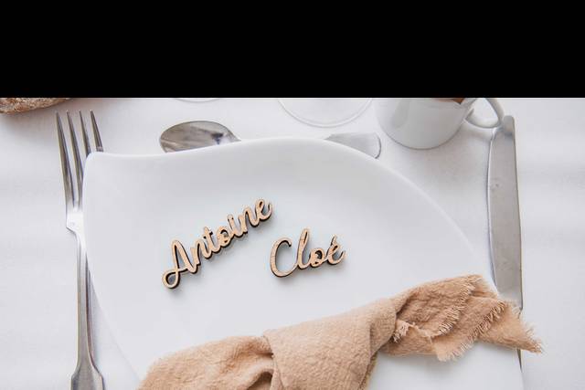 Marque place mariage bois