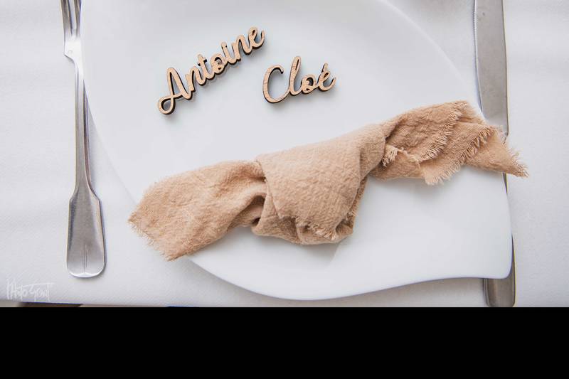 Marque place mariage bois