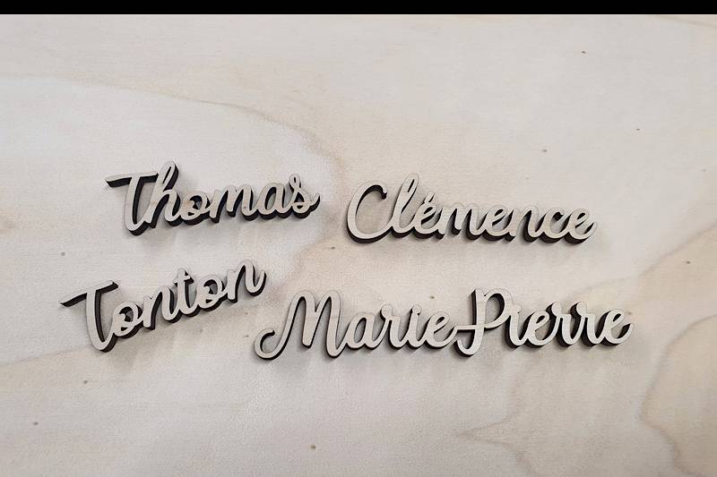 Marque place bois contreplaqué