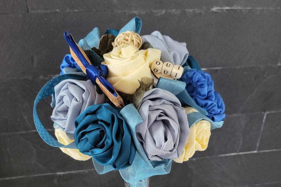 Bouquet mariée bleu