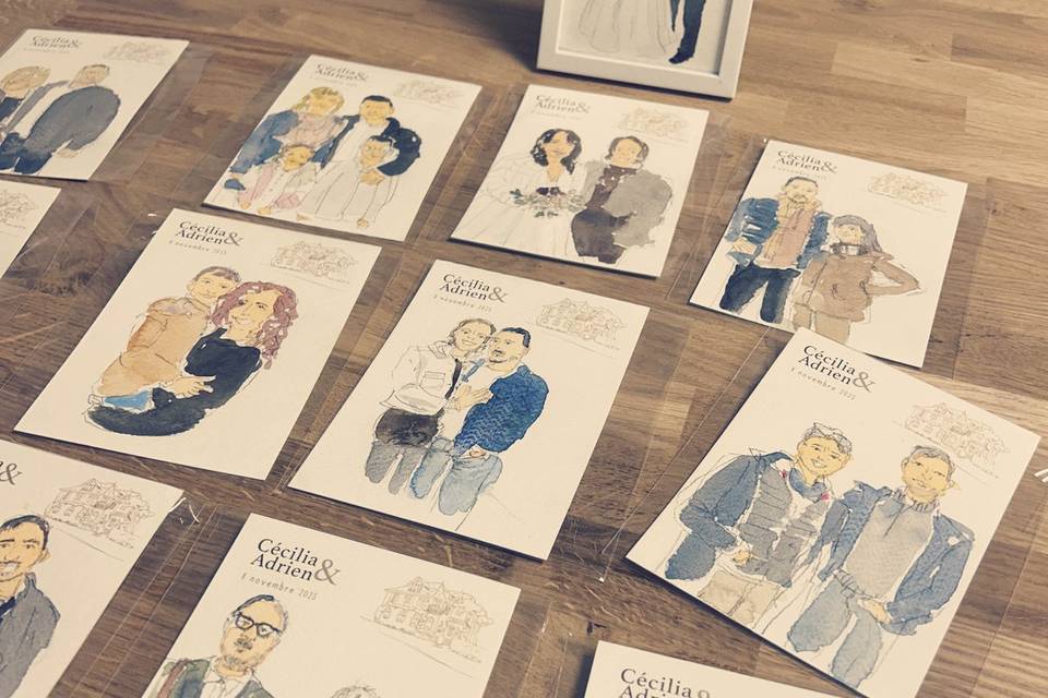 Portrait personnalisé aquarell