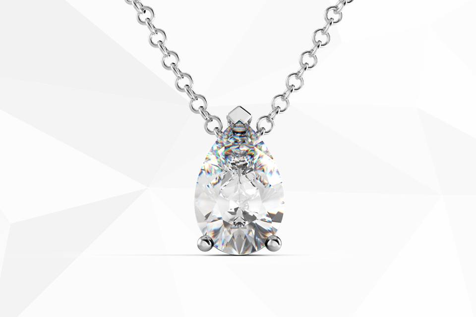 Collier diamant poire