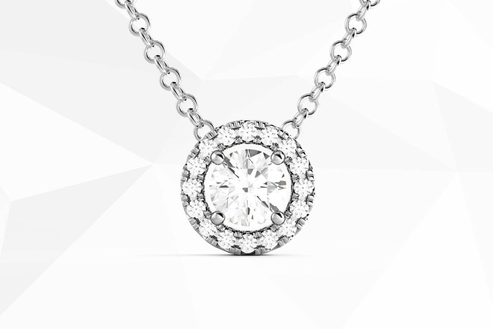 Collier diamant entourage