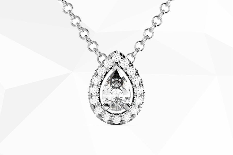 Collier diamant poire