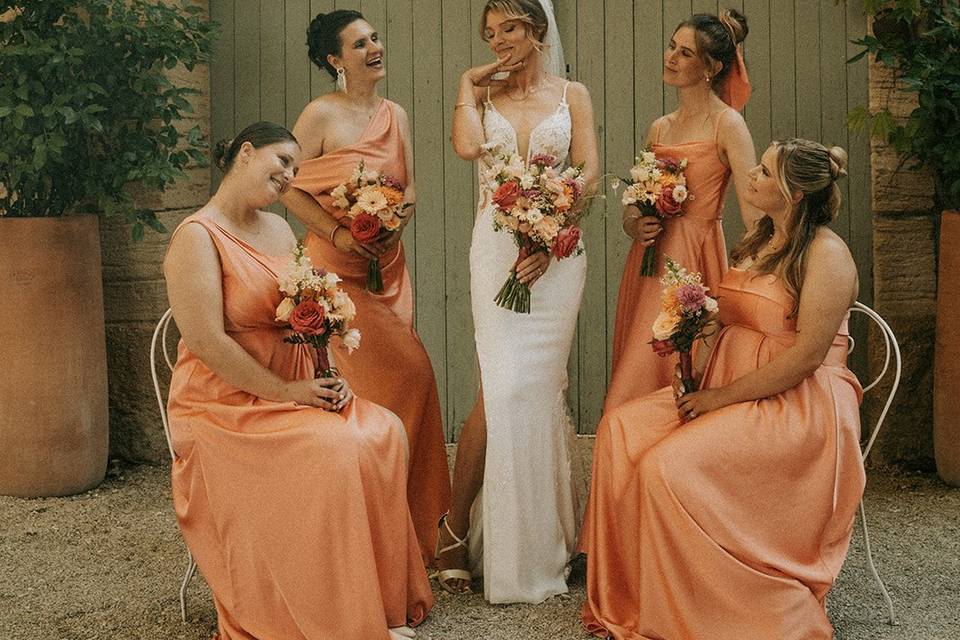 Bride and girls