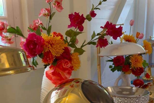 Décoration florale de buffet