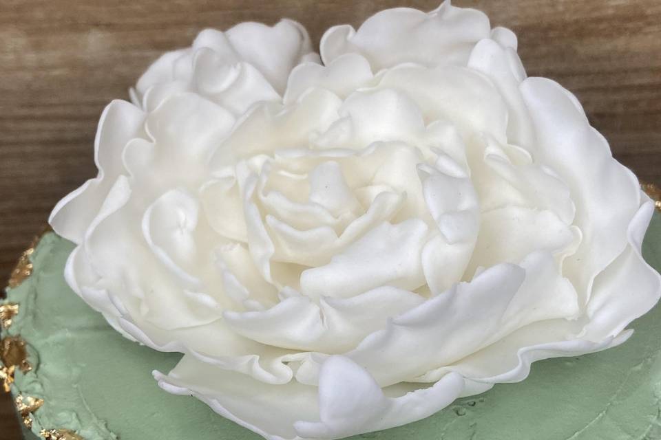 Pivoine en pâte à sucre