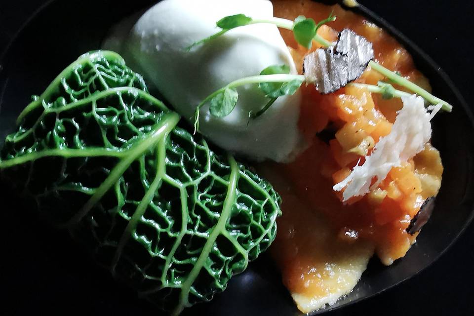 Courgette à la menthe et burrata