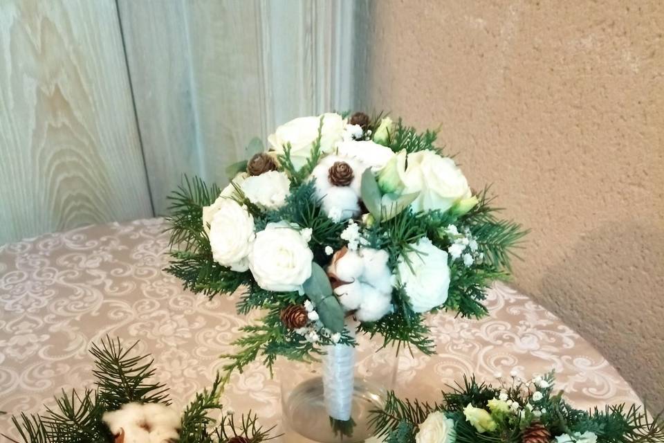 Bouquet de mariée et demoisell