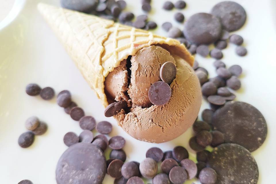 Glace cornet chocolat Noir