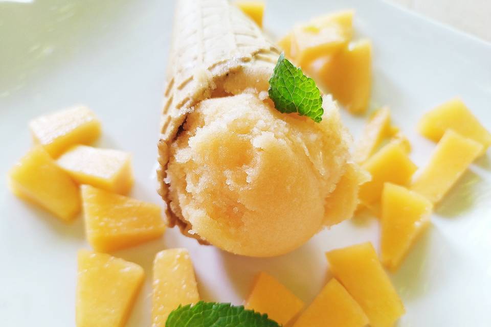 Cornet sorbet Melon / menthe