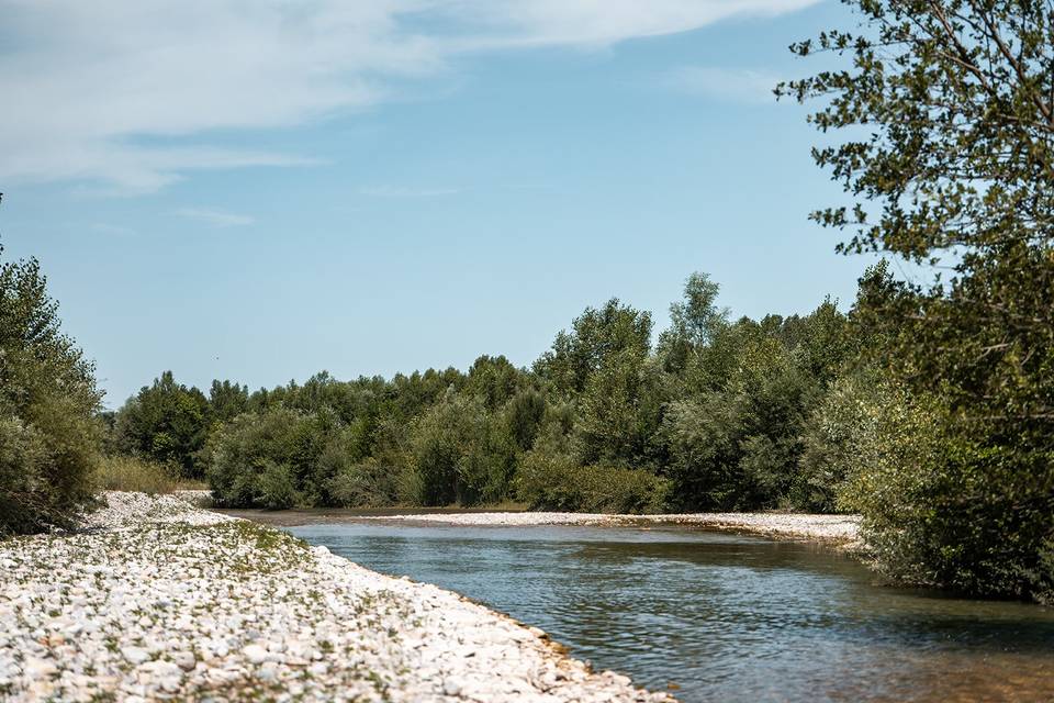 Plage privée sur la Drôme