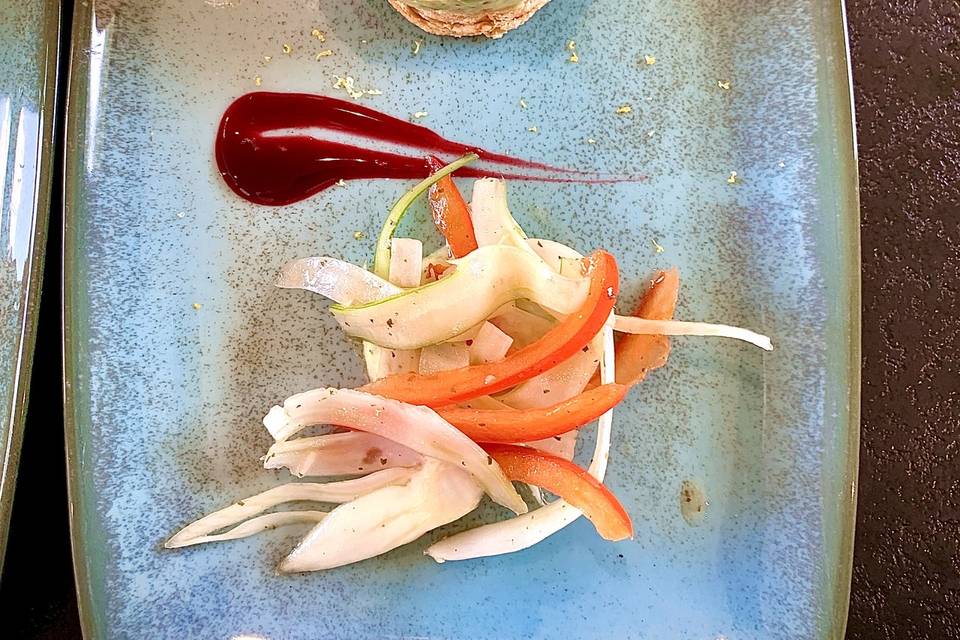 Gravlax sur pressé d'avocat