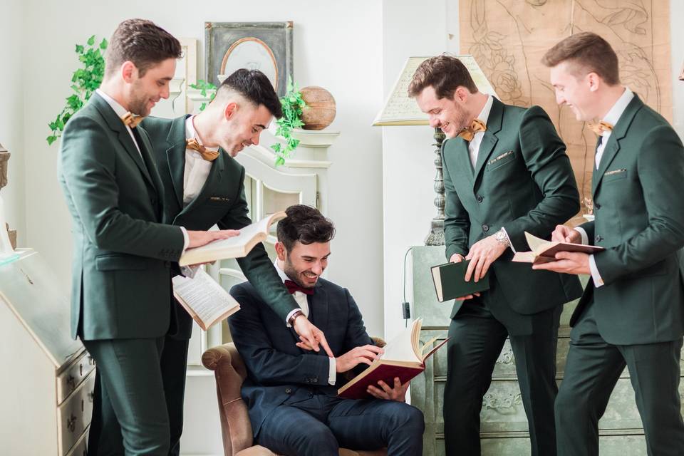 Préparatifs mariage boys