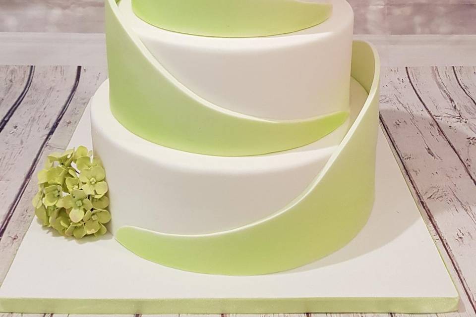 Wedding cake blanc et vert